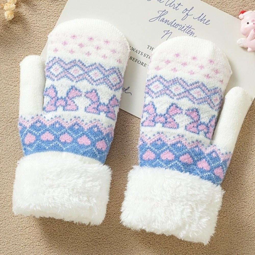 Fleece Lined Children's Mittens Double Layer Kids Warm Gloves New Winter Mittens Winter Wear