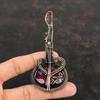 Кулон с ограненным драгоценным камнем Кашмирский рубин, обернутый медной проволокой, подвеска в виде гитары, медные украшения ручной работы, музыкальный инструмент, ювелирные изделия для подарка