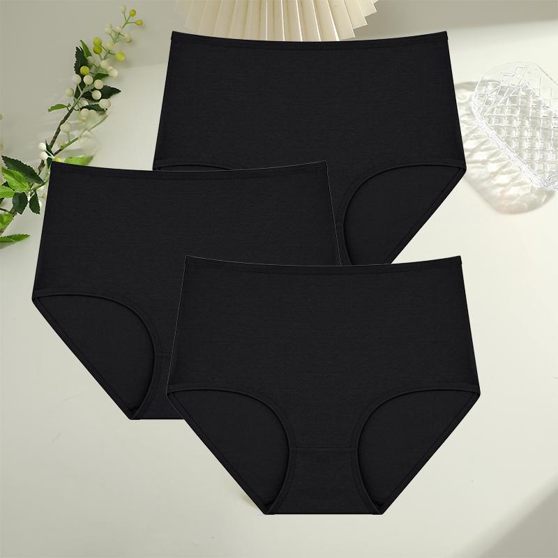 FINETOO 3 шт. Женские трусики с высокой талией, бесшовное нижнее белье из хлопка, женское дышащее сексуальное нижнее белье S-XXL, удобные трусы
