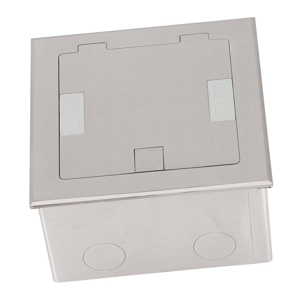 Recessed Floor Outlet Box Water Proof Stainless Steel Flat Socket 16A 2   3 Holes USB   Port Silver
