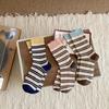 Women's Korean Style Autumn & Winter Contrast Stripe Cotton Socks