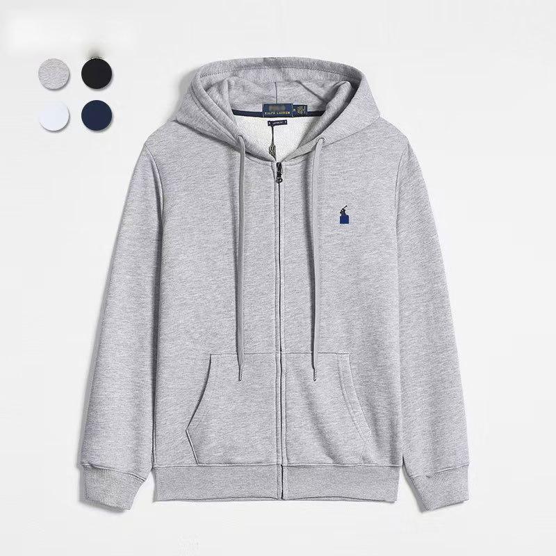 Мужской тонкий кардиган с капюшоном на весну и осень: Вышитая футболка-поло свободного кроя однотонная и больших размеров