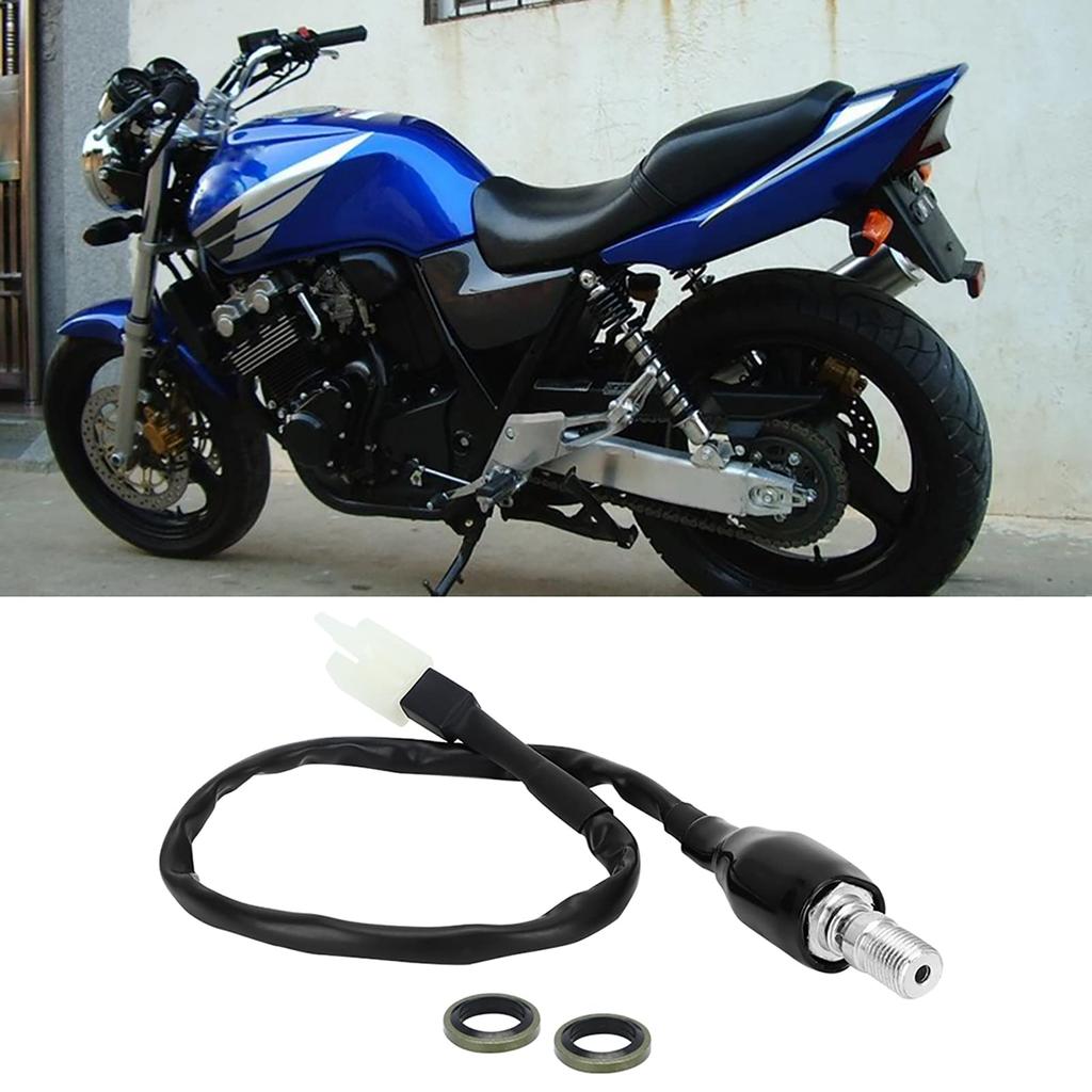 Akozon Hydraulic Brake Switch M10x1.0 Universal Motorcycle Hose Hydraulic Pump Reinforced Rear Brake Light Switch (Straight Head)