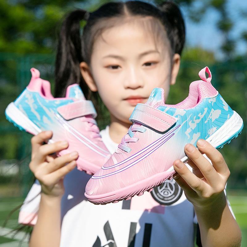 Girls Football Shoes Women'S Children'S Training Shoes Velcro Girls Elementary School Sports Boys Tf Broken Nails Football Shoes