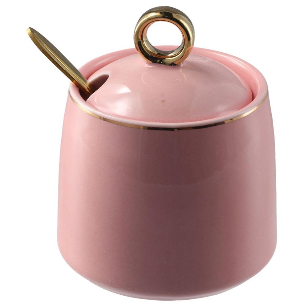 White/Fruit Green/Green/Pink Seasoning Jar Serviceable 3.95*3.35 Inch Ceramic Sugar Bowl Porcelain Salt Bowl Restaurant