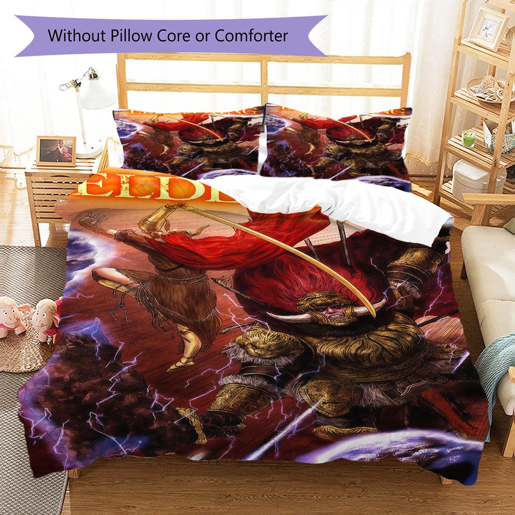 Elden Ring Call Bedding Quilt Set Quilt Cover Pillowcase Home Decoration Birthday Gift (1 * duvet cover + 2 * pillowcase, without core)