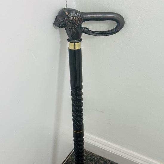 91.44 Cm Victorian Wooden Walking Stick Cane Lion Head Style