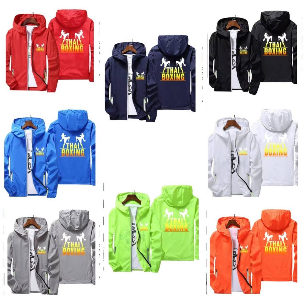 Муай Тай Кикбоксинг ММА UFFC Куртка Толстовка Ветровка Худи на молнии Мужская Женская Детская Унисекс Длинный рукав Принт Спорт Зал Фитнес Тренировка