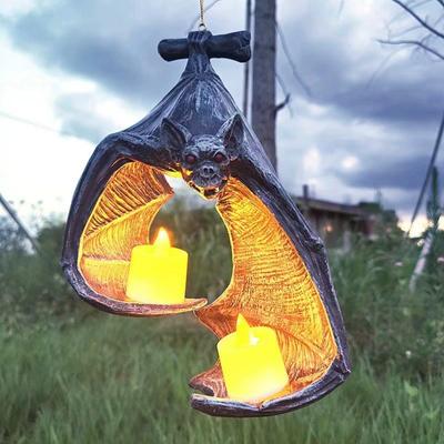 Подсвечник для чайной свечи на стену в виде летучей мыши, украшения для свечей на Хэллоуин в виде летучей мыши, готический настенный подсвечник в виде летучей мыши со свечами, подвесной подсвечник на Хэллоуин