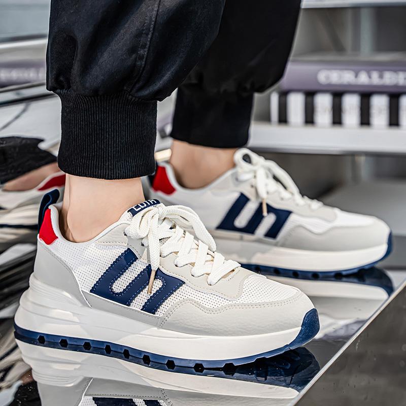 Новые модные мужские кроссовки Four Seasons с толстой подошвой для студентов и мальчиков, трендовые кроссовки с мягкой подошвой, дышащие, повседневные кроссовки для бега