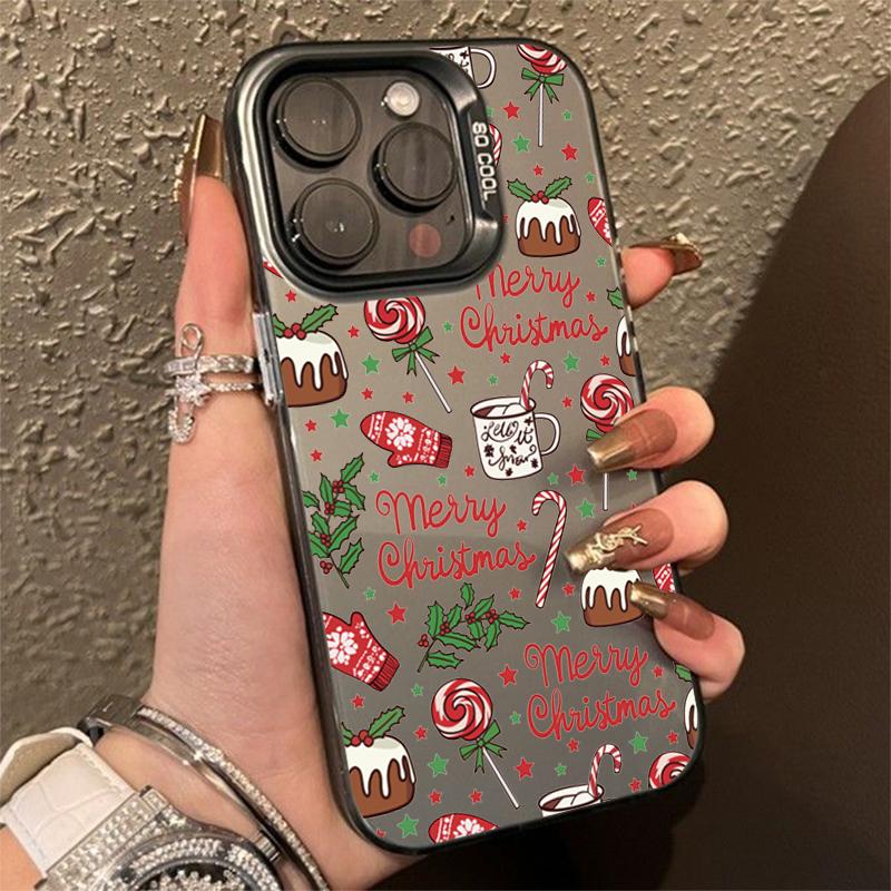 Базовый чехол из ТПУ с дизайном рождественской елки для iPhone 16 Pro Чехол iPhone 15 14 13 12 11 Pro Max XS X XR 7 8 Plus Матовая твердая задняя крышка