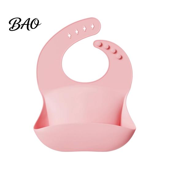 Adjustable Bibs for 6 Months to 3 Years Silicone Baby Bib, Waterproof Soft Feeding Durable One Handed Easy Wear Large Pocket Food Catch Bib Babies And