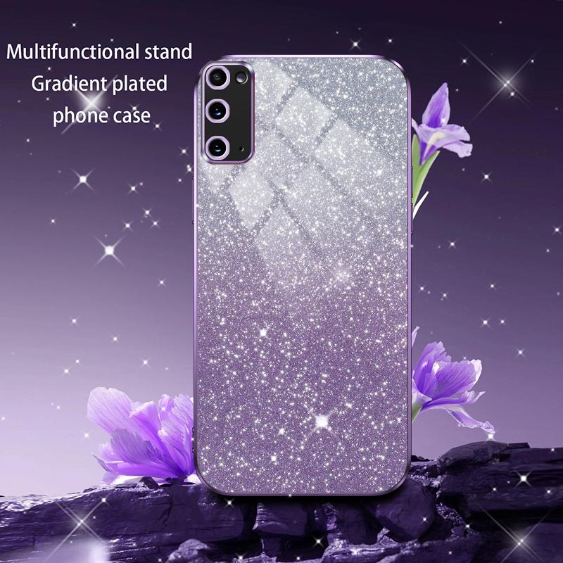 Роскошный гальванизированный чехол с блестками для Samsung Galaxy S20 Plus Для Samsung S20 Ultra S20 FE Мягкий бампер Прозрачная задняя крышка телефона