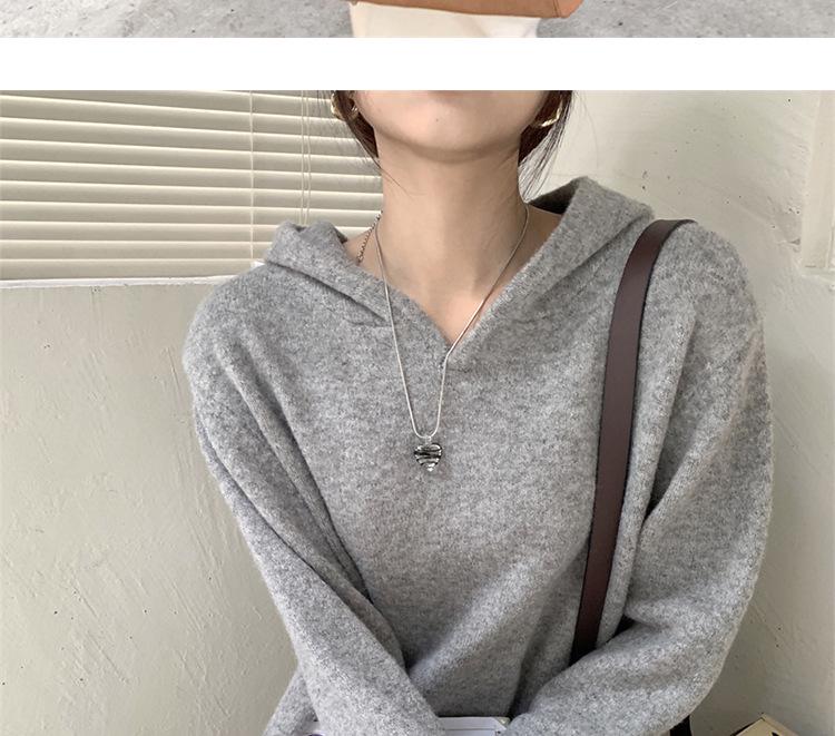 Women's Loose Hooded Knit Dress - Long-Sleeved, Autumn/Winter Style, Ideal as Inner Layer with Coat
