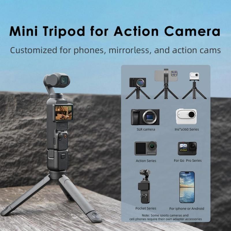 Scalable Mini Tripod Stand Desk 1/4'' Screw Tripod for Gopro Hero 13 12 11 10 Insta360 X5 X4 Dji Osmo Pocket 4 3 Action Camera