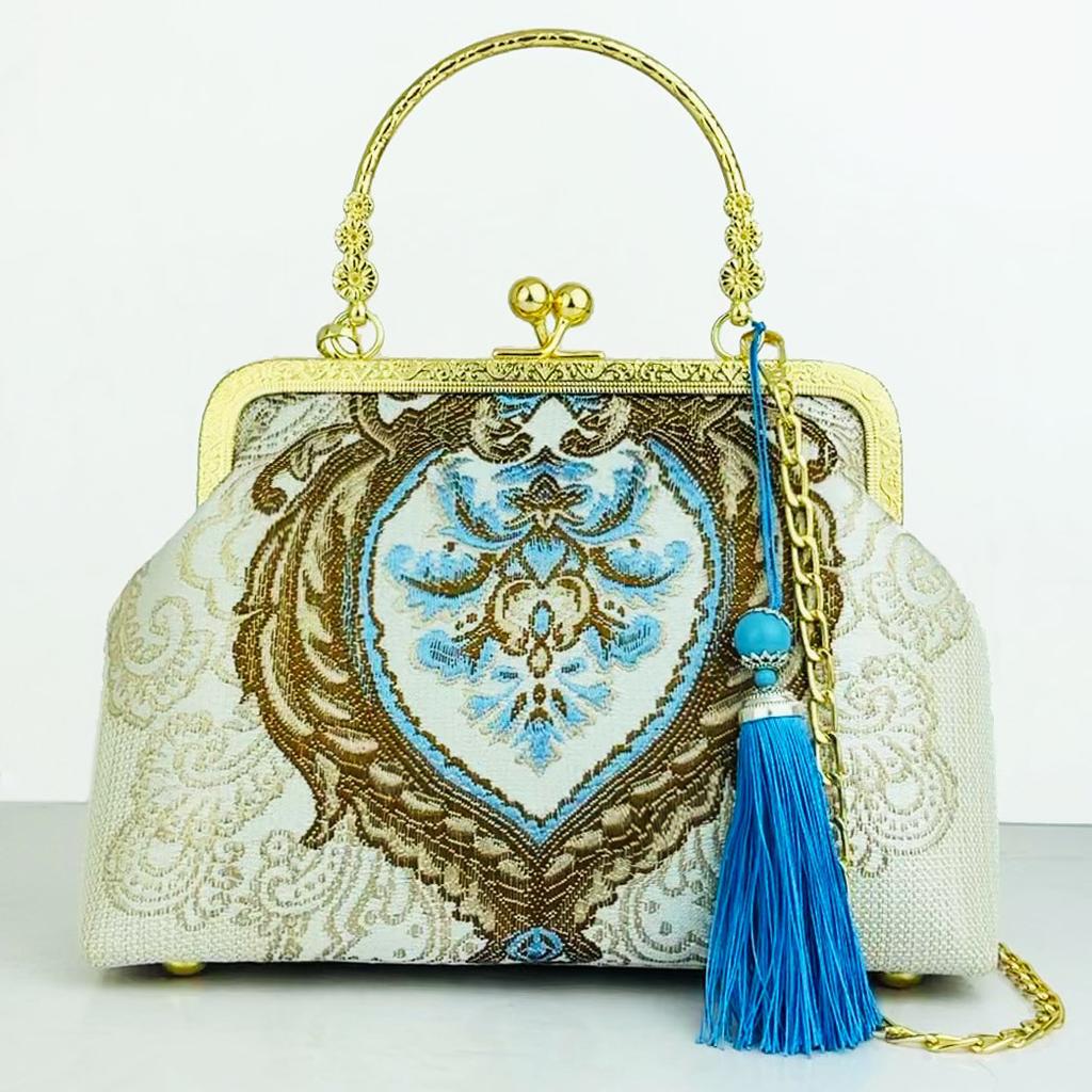 Fashion Silk Bag Tote Shoulder Crossbody Chain Women Handbag Embroidery Chinese Cheongsam Female   Bags Clutch Purse