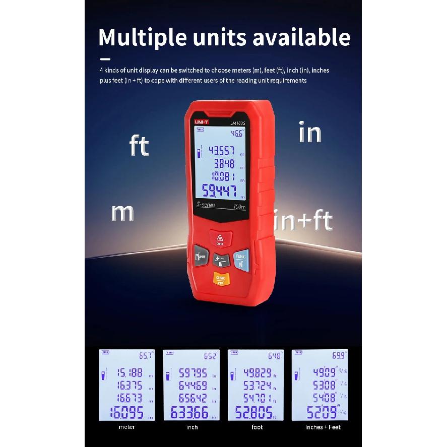 UNIT Laser Rangefinder LM40S/60S/100S 40M Distance Meter Rangefinder Laser Tape Range Finder Building Digital Rangefinder