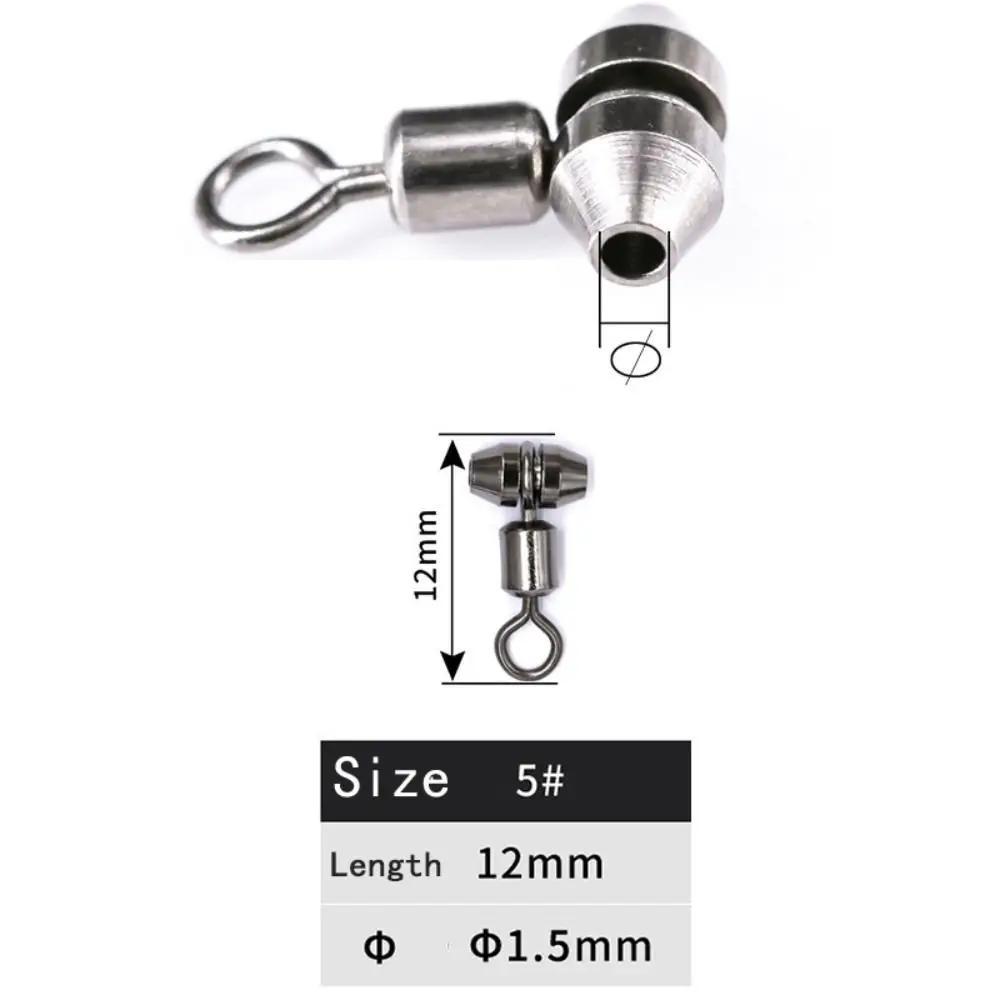 10pcs Fishing Swivels 3-way Stainless Steel Fishing Connector Rolling Bearing Swivel Hook for Carp Tackle Accessories tool