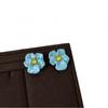 New small fresh blue iris stud earrings for women, simple and compact earrings, versatile temperament and high-end earrings.