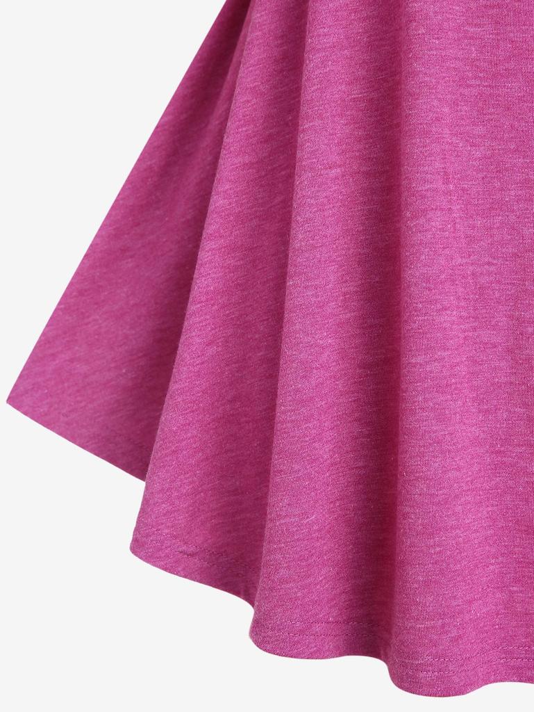 Rosegal Plus Size Crinkly Panel Buttons 2 In 1 Top