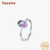 Tancise Classic 925 Sterling Silver  Zircon Ring Ladies Jewelry Wedding Promise Party Gift