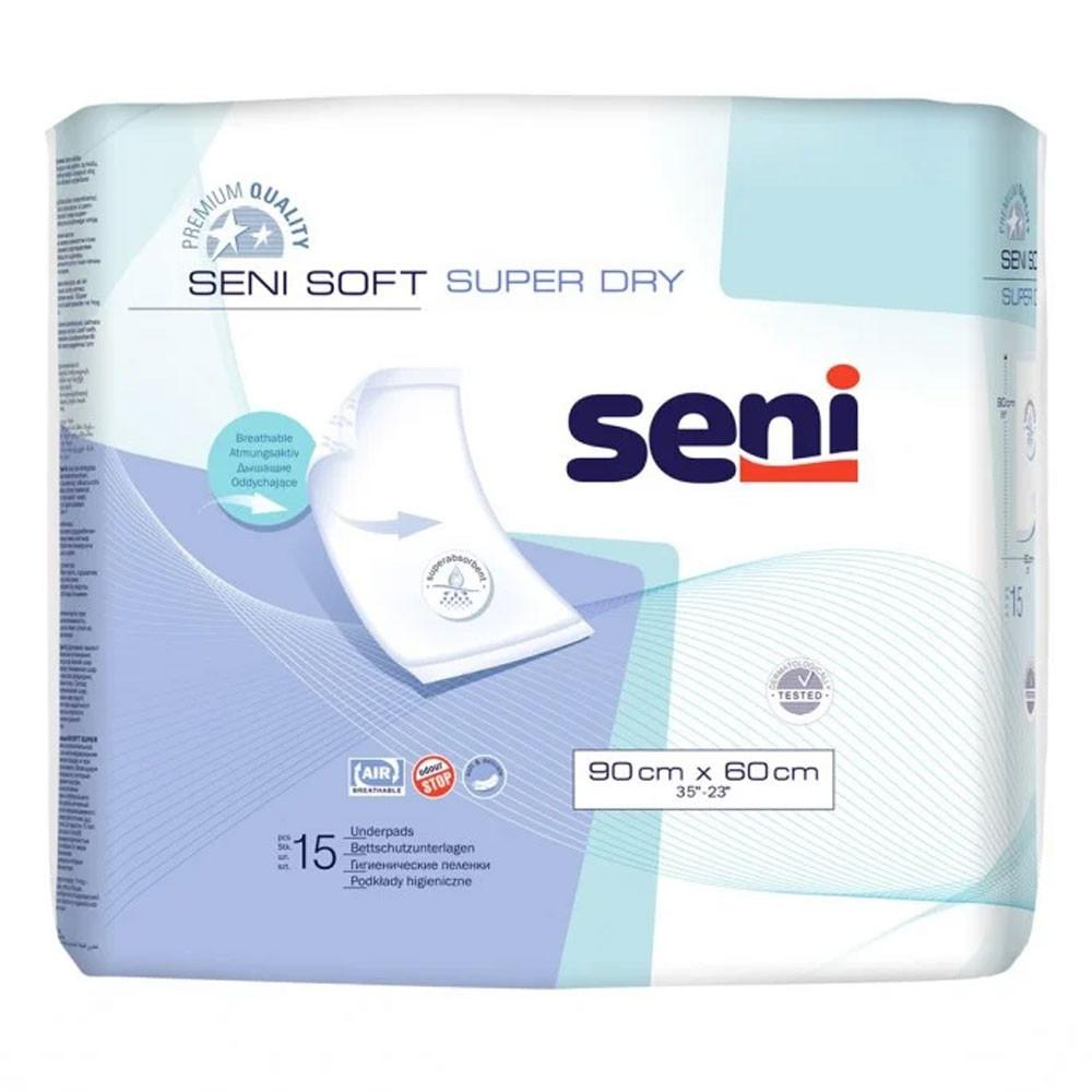 Breathable Absorbent Pad 90cm x 60cm Seni Soft Super Dry 15 pcs