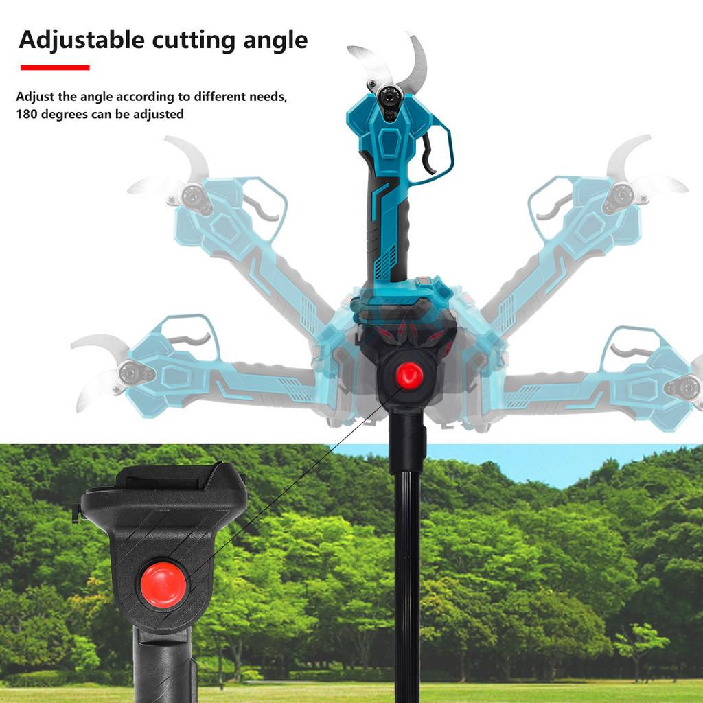 Brushless Cordless Electric Scissors Extension Pole Pruner Pruning Shears Efficient Fruit Tree Bonsai Pruning Branche Cutter Blue