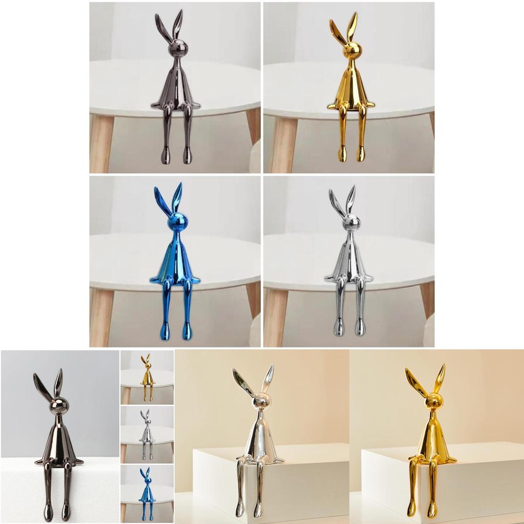 Современная минималистичная статуэтка кролика из гальванизированной смолы для домашнего декора