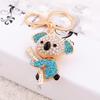 Милый горный хрусталь, инкрустированный коалой, кулон, брелок для ключей, автомобильный брелок, держатель, сумка, подвеска