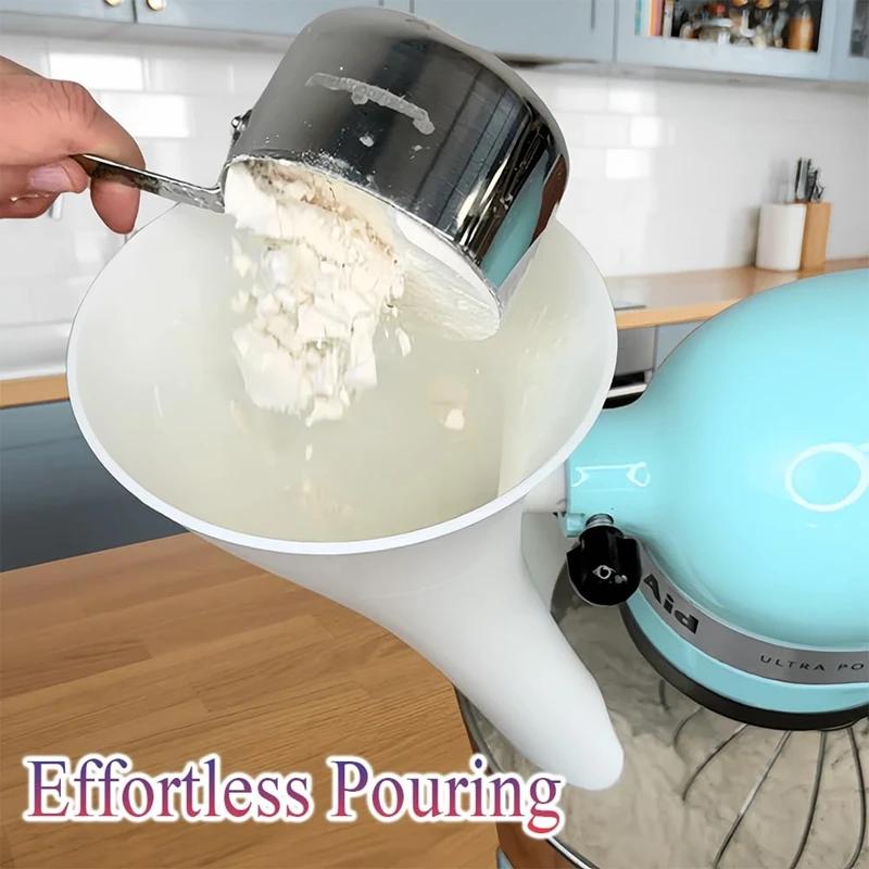 Воронка для Kitchen Aid Конструкция для легкого наливания Предотвращает проливы и беспорядок Обеспечивает направленное наливание как для муки, так и для яичной жидкости