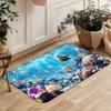 1Pcs Deep Sea Marine LifePattern Floor Mat Modern Kitchen Polyester Rug Non-Slip Colorful Indoor Carpet, For Home Bathroom Bedroom Living Room Decor