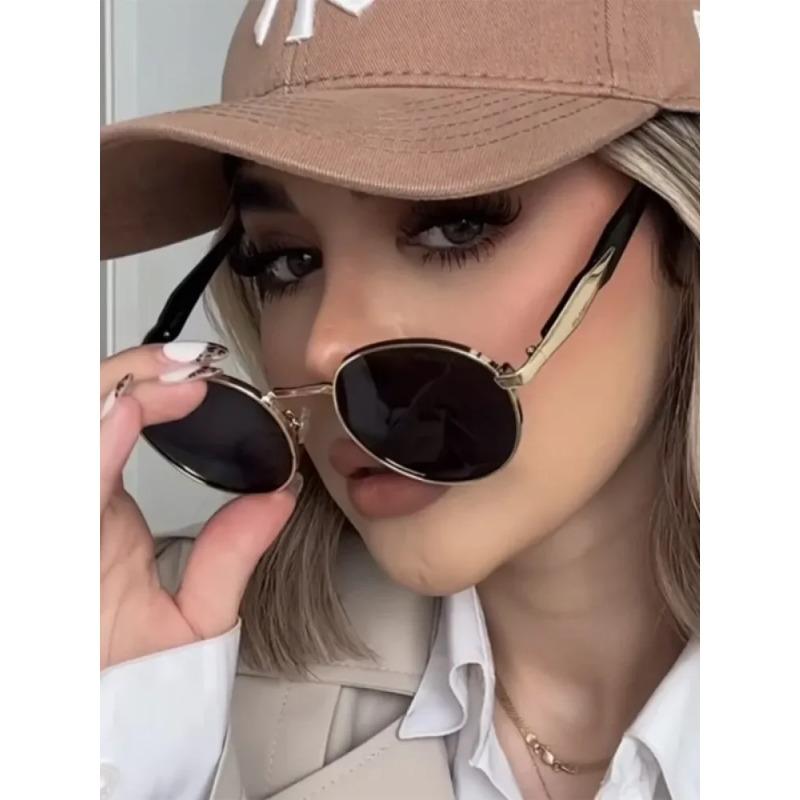 Винтажные круглые металлические солнцезащитные очки женские новые модные ретро солнцезащитные очки женские брендовые дизайнерские Ins модные мужские очки