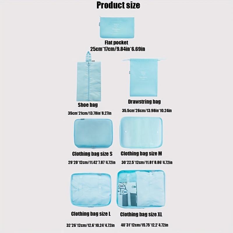 7Pcs Set Travel Bags Organizer Storage Bags Suitcase Packing Cubes Cases Portable Wardrobe Luggage Clothes Shoes Pouch Fold New