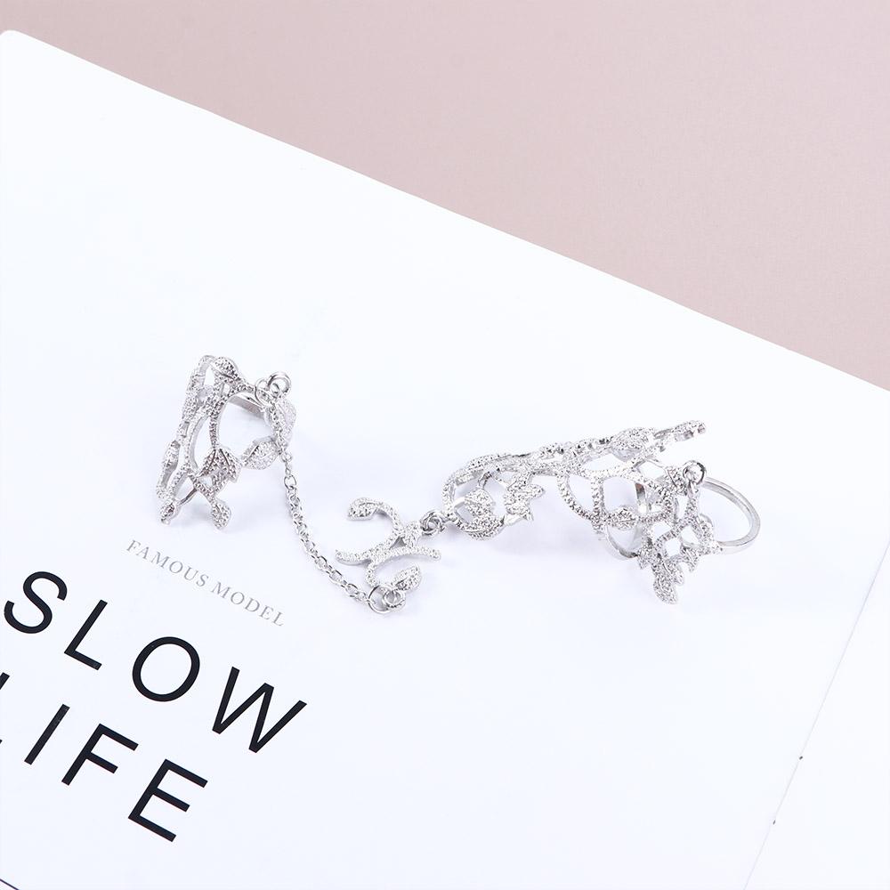 Модный цветочный темперамент простая цепочка женское открывающееся кольцо полое корейское кольцо на палец ювелирные изделия