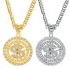 HIP HOP Trendy Rotating Dollar Pendant Necklace