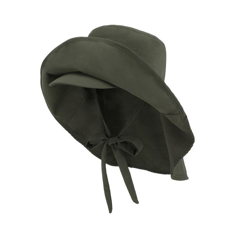 Летняя уличная солнцезащитная шляпа двухслойная с широкими полями быстросохнущая водонепроницаемая шляпа-ведро шаль хвостик солнцезащитная шляпа детская