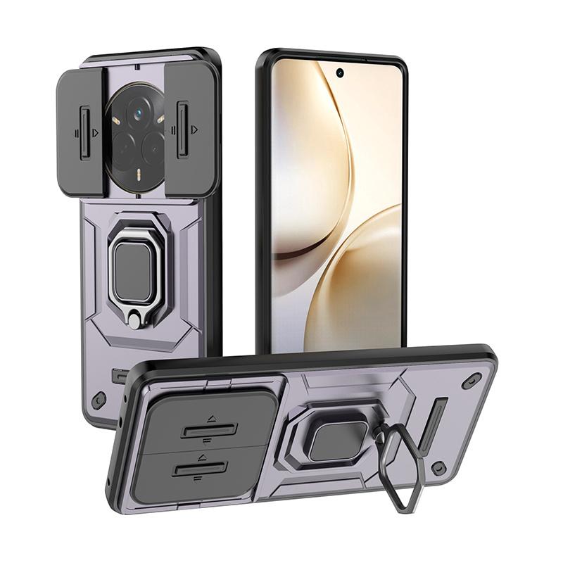 Shockproof Armor Case For OPPO Realme 14 Pro 5G Slide Lens Camera Protection Back Cover for Realme 14 Pro Plus Ring Stand Cases
