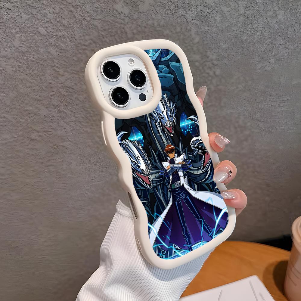 Yugioh Seto Kaiba Phone Case for iPhone 17 16 15 14 13 12 11 Air Pro Max Plus White Soft TPU Wavy Edge Cover