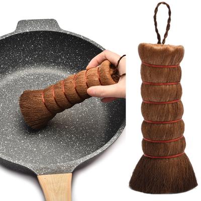 Щетка для мытья посуды с шнурком для подвешивания, эргономичный дизайн, натуральный горшок из кокосовой пальмы