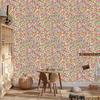 Wallpaper Small Flowers Beige, Green and Coral for Living Room and Bedroom 50x1000