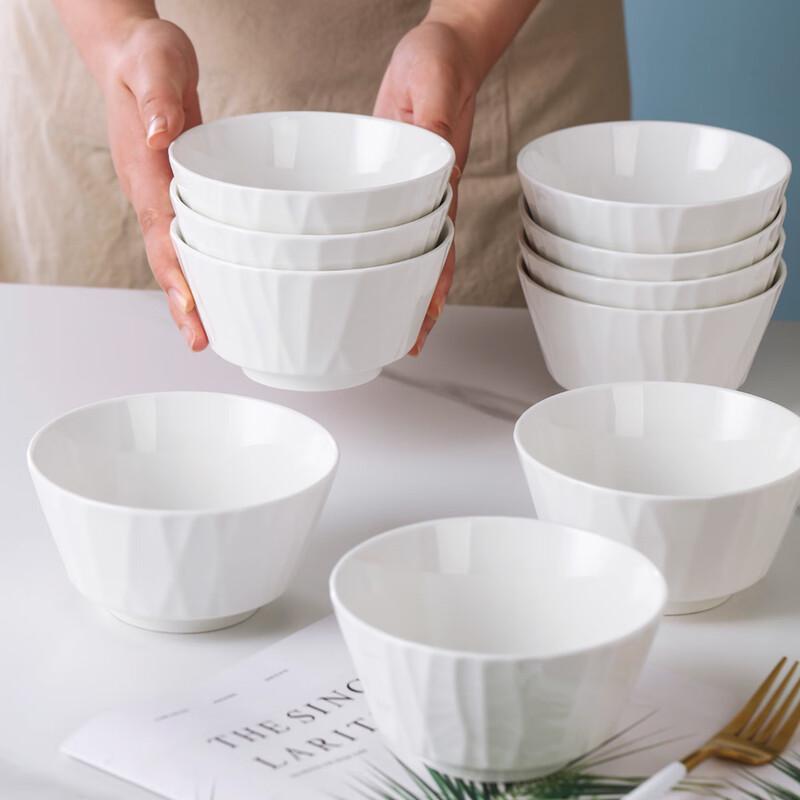 Haoya Jingdezhen Элегантный Белый Керамический Набор Рисовых Мисок 5 Дюймов