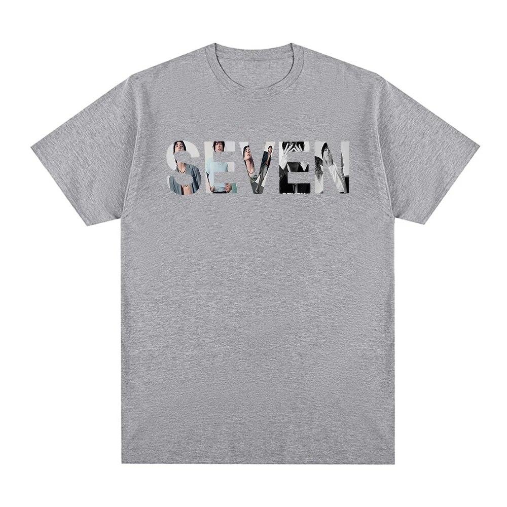 JungKook Seven T Shirt Unisex Harajuku Aesthetic Graphic Letter Print T-Shirt Unisex Casual Oversize Cotton Tee Shirt Korea Clothes