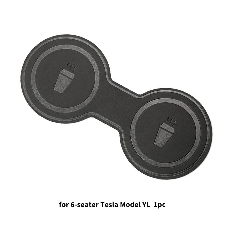 Для Tesla Model 3/YL Коврик для подстаканника центральной консоли Кожа PU Отсек для хранения Противоскользящий коврик Держатель для напитков Защитный коврик Держатели для стаканов 5