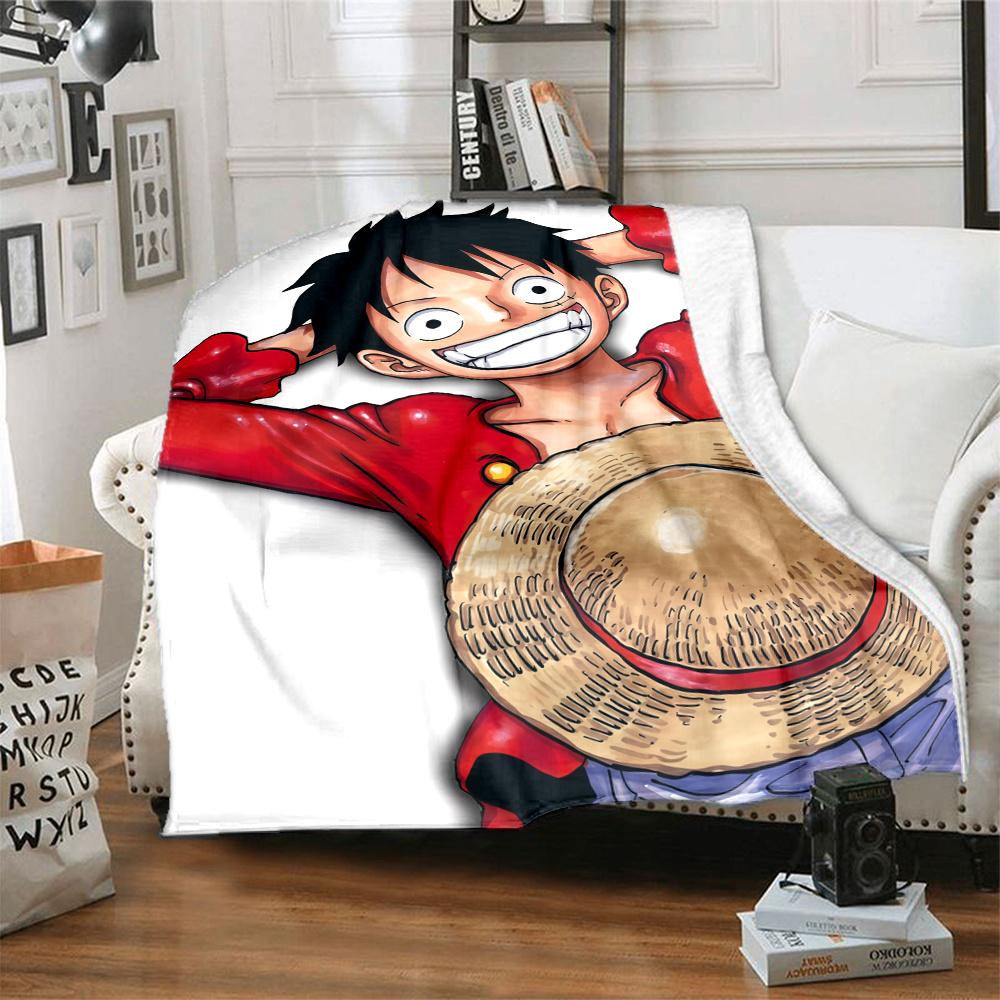 1PC Luffy D Patterned Flannel Blanket Suitable For All Seasons For Home Decor Warmth And Comfort Gifts Holiday Present