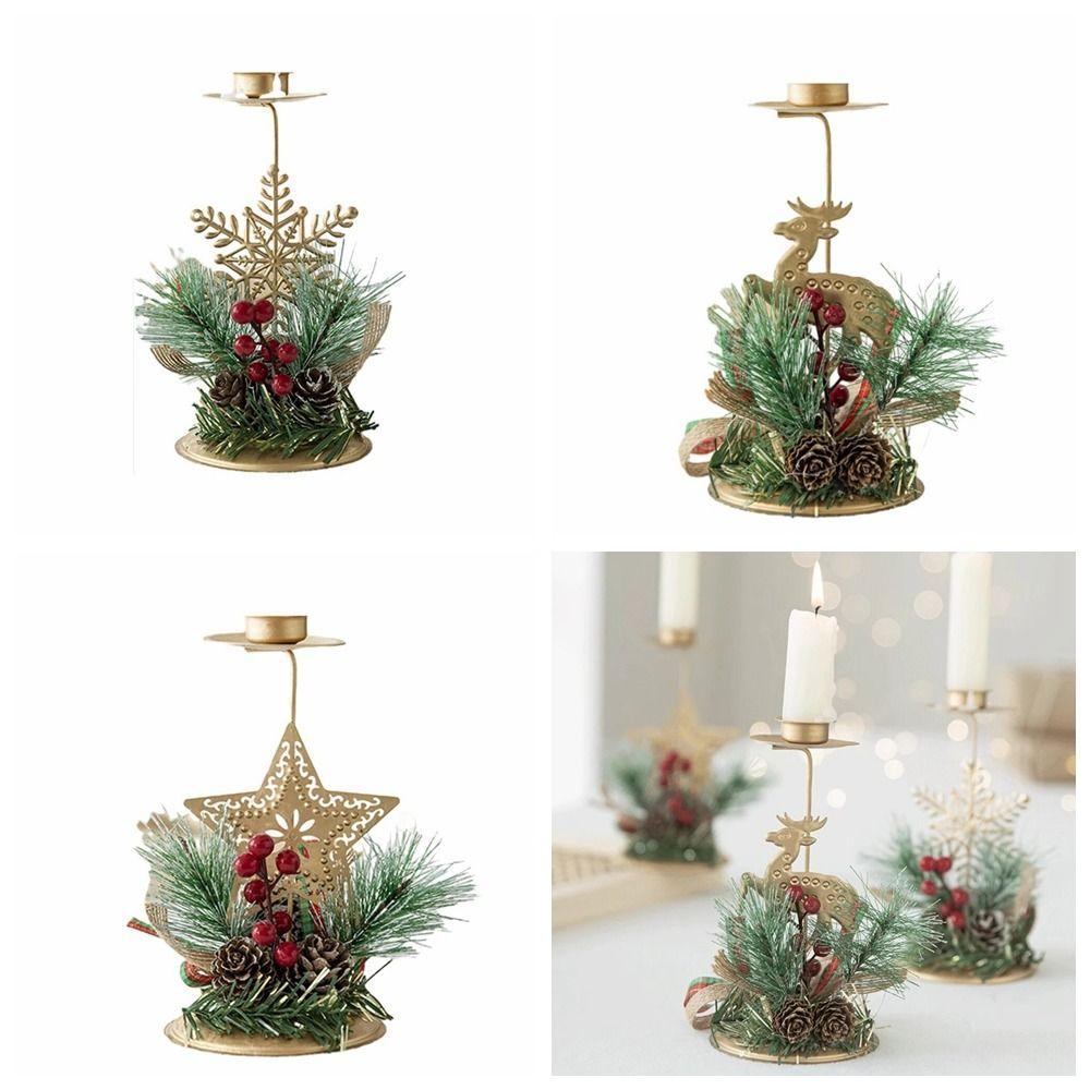 Снежинка Рождественский Железный Подсвечник Лось Пентаграмма Пентаграмма Подсвечник Железные Снежинки Свечные Украшения Тема Фестиваля