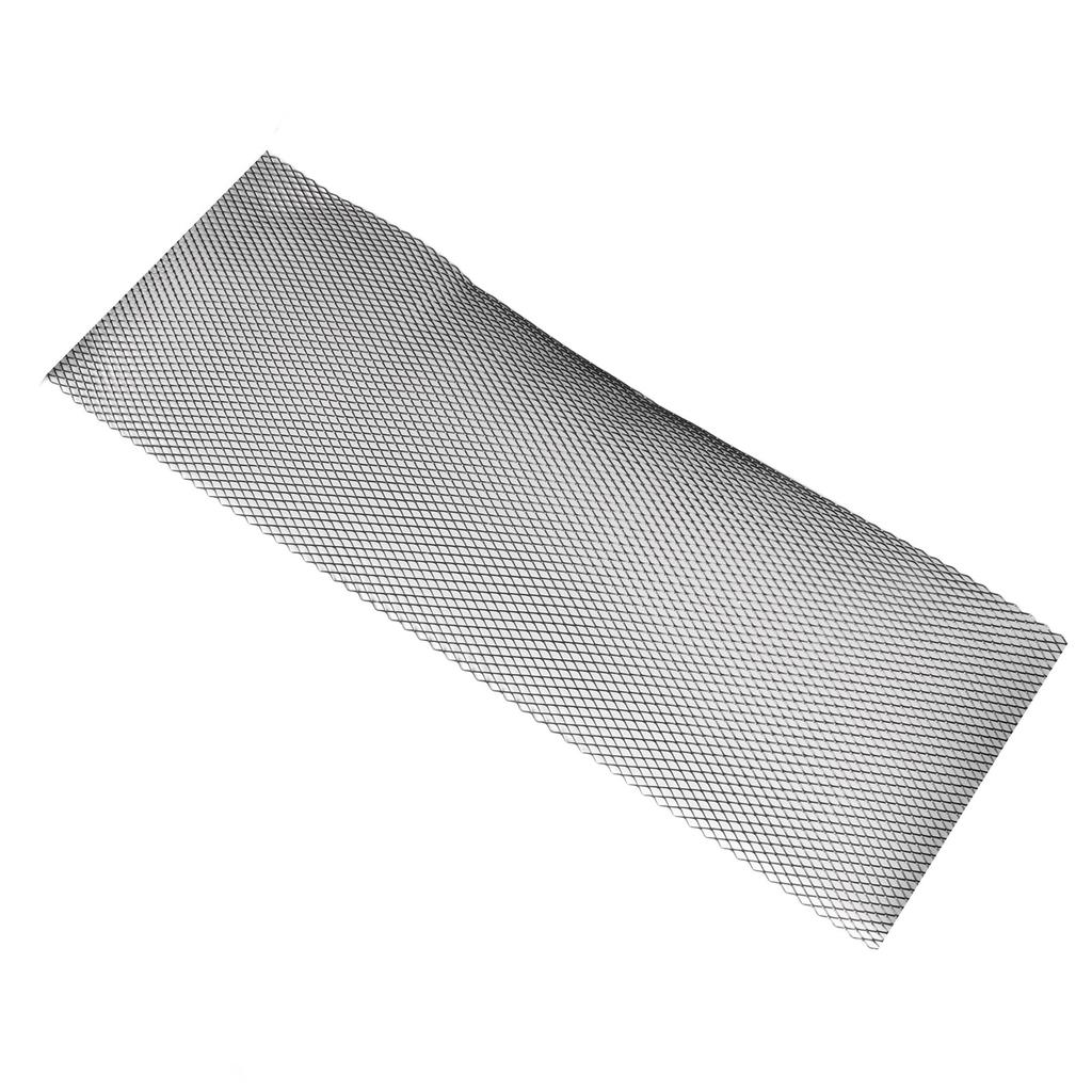 Car Front Center Grid Grille Rhombic Mesh Stable Structure Aluminum Universal Fit for Cars Black