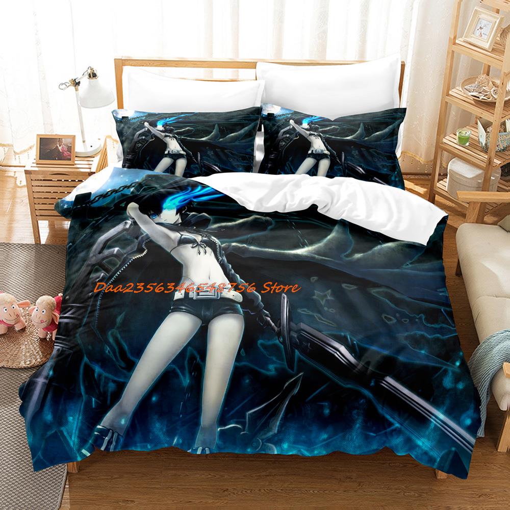 Постельное белье Black Rock Shooter Односпальное Двуспальное Полный Размер Queen King Размер Постельное белье для спальни взрослого ребенка Комплекты с пододеяльником Аниме Простыня