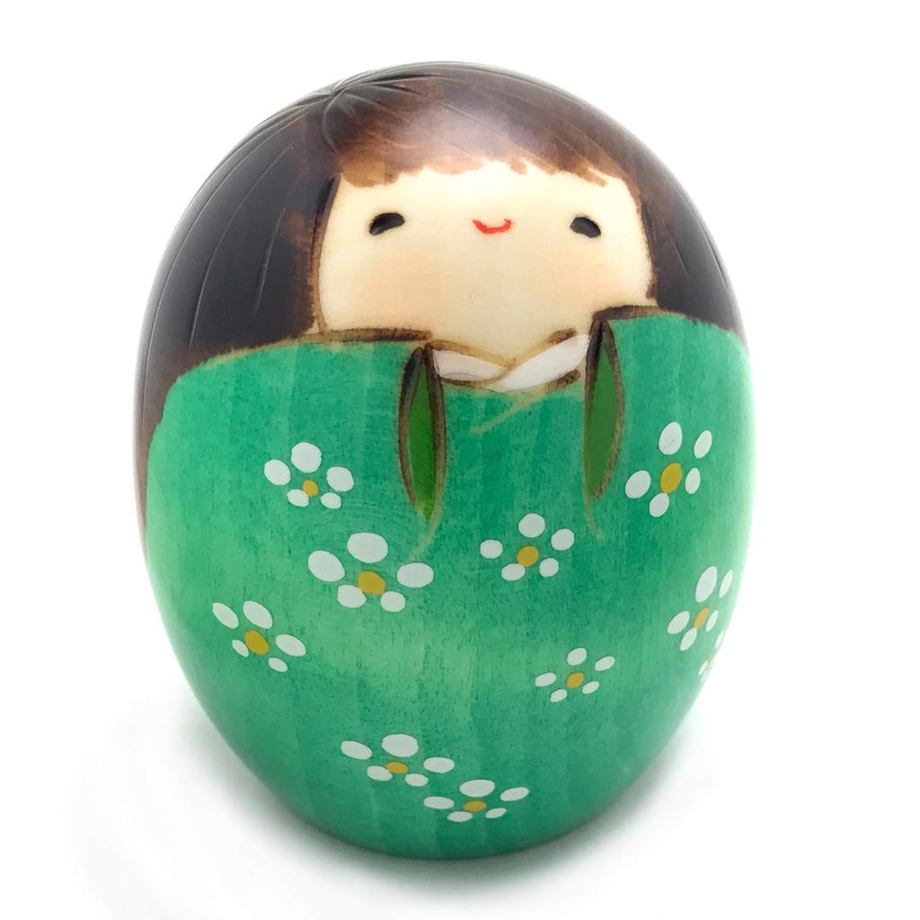 Усабуро Кокэси Сделано в Японии Kokeshi Happiness Height (Маленький/зеленый 7см)