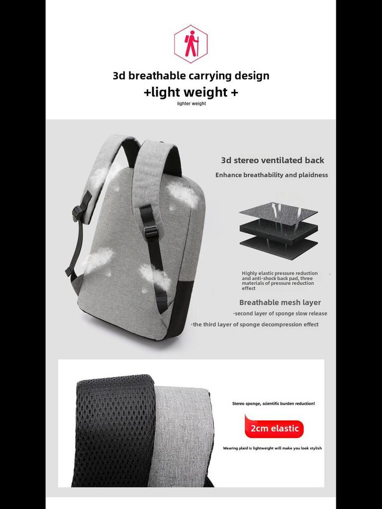 Мужской рюкзак для отдыха и активного отдыха в корейском стиле для ноутбука