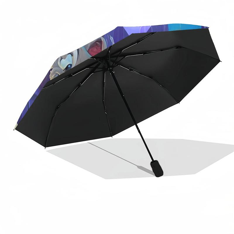 Lady and the Tramp Themed Travel Umbrella-8 Ribs Automatic Opening and Closing, Portable Folding Design, Compact and Stylish Umbrella